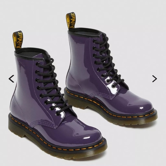 Dr. Martens Shoes - Dr. Marten's Purple 1460 WOMEN'S PATENT LEATHER LACE UP BOOTS